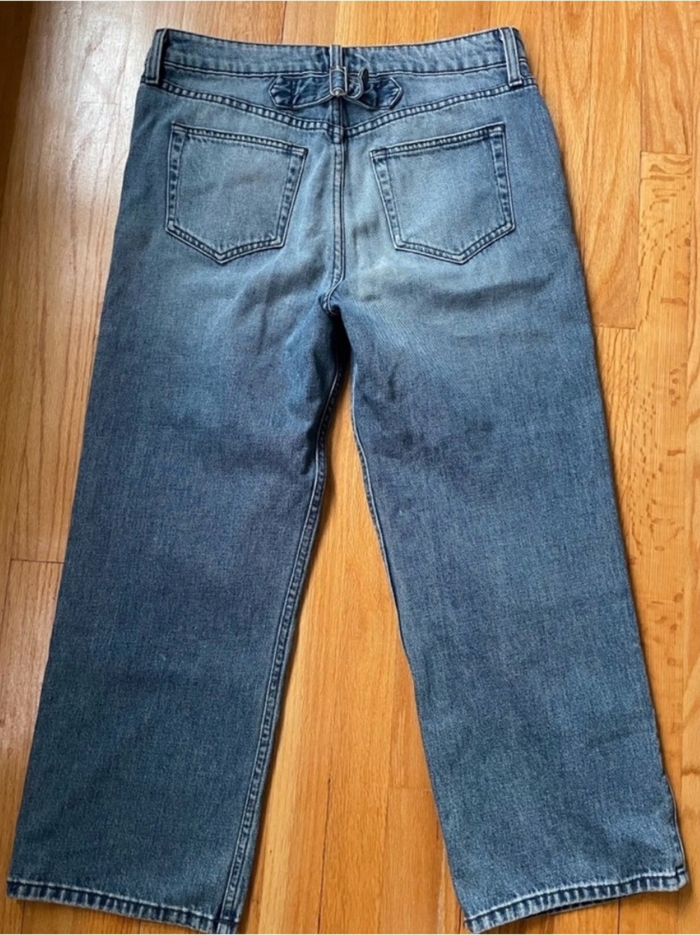 ALC Button Fly Cropped Wide Leg Medium Wash Jeans Womens 10 - Picture 4 of 5